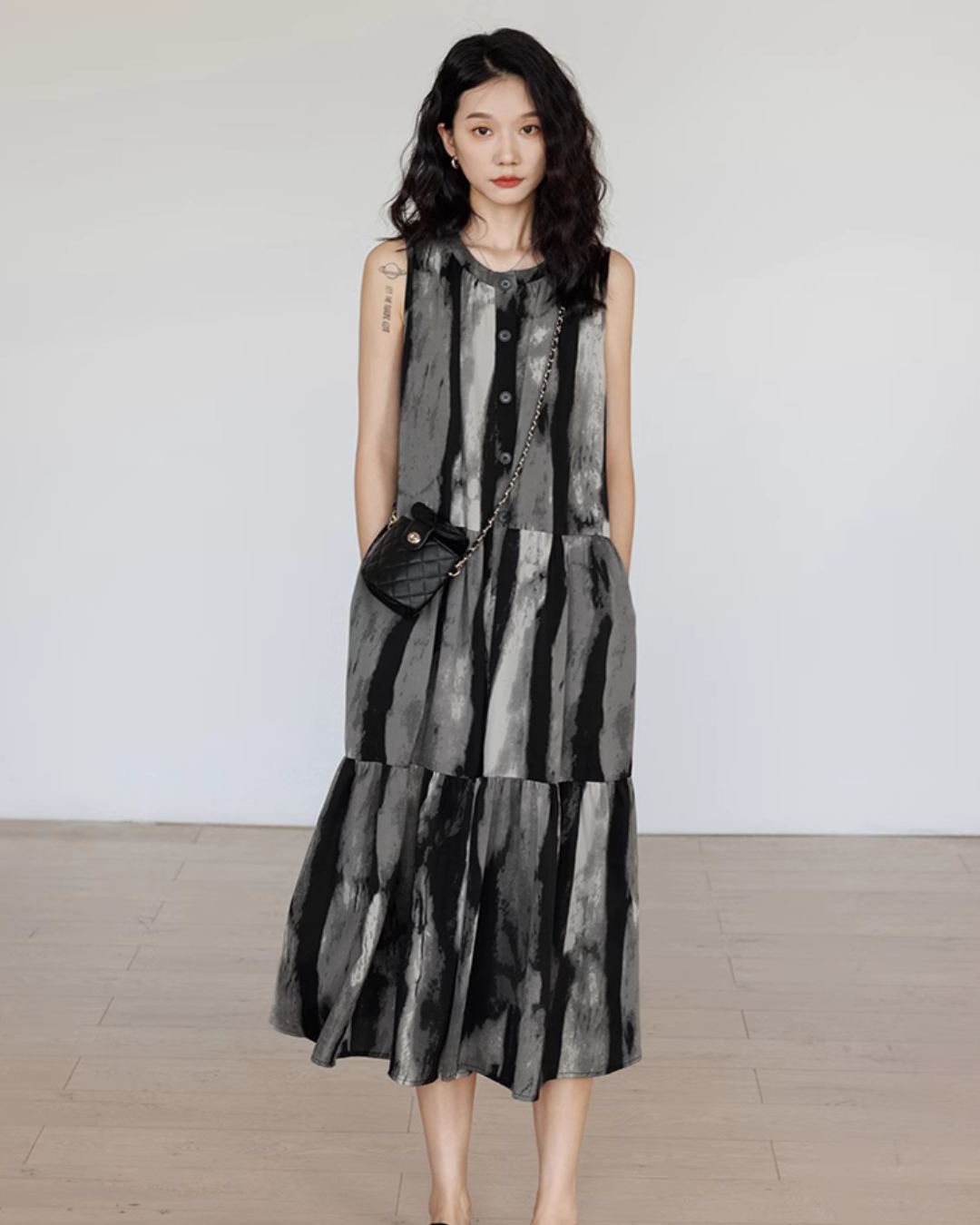 Sleeveless Tiedye Flare Dress VAS0079