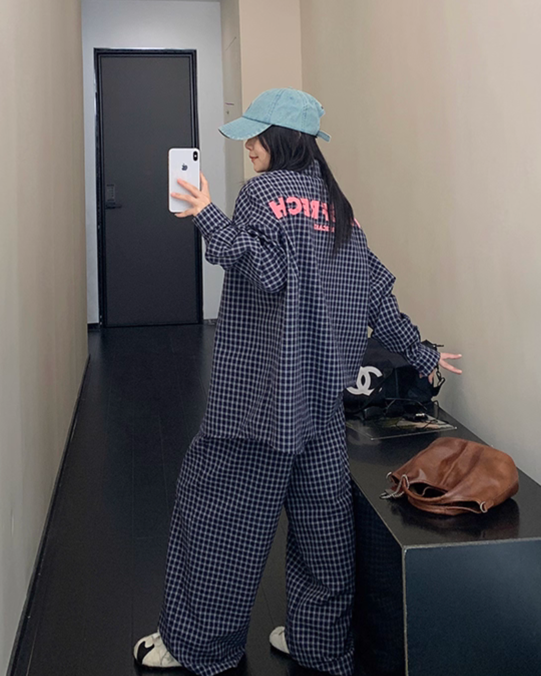 Plaid Long Sleeve Shirt / Loose Pants YLS0916