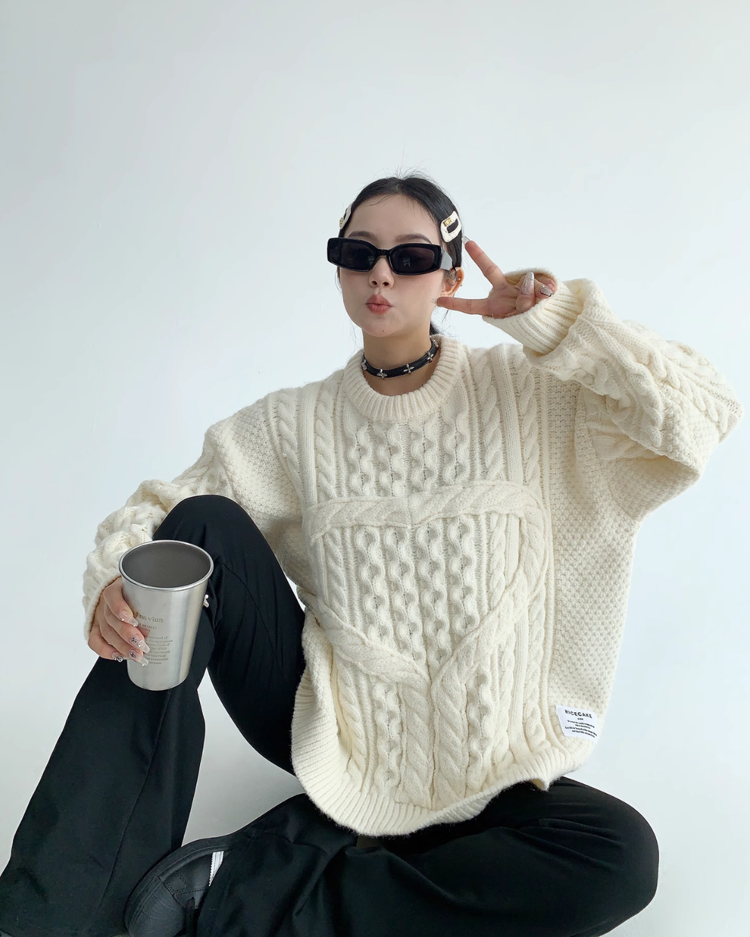Cable Design Crew Neck Knit YLS0528
