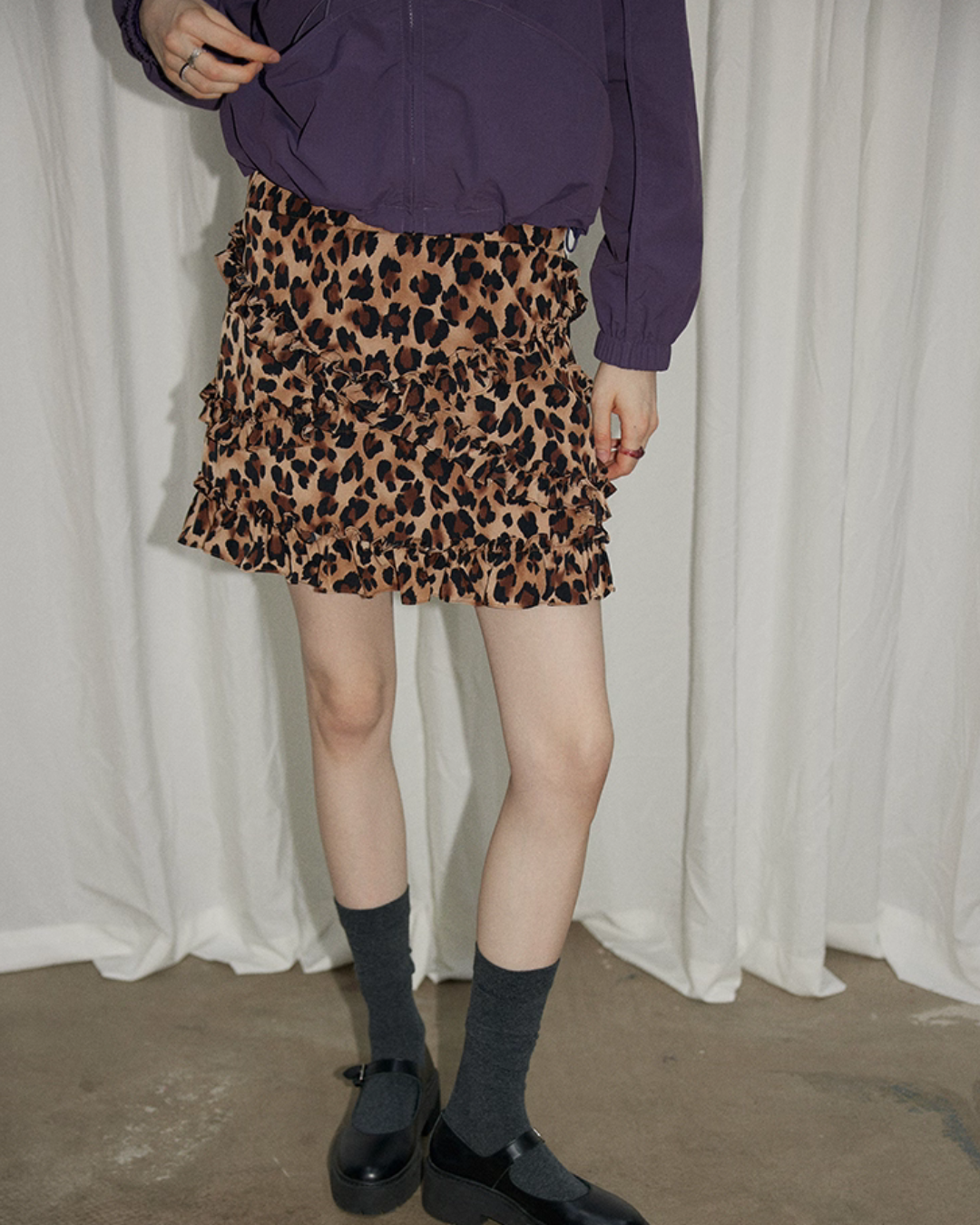 Leopard Frill Mini Skirt RLZ0010