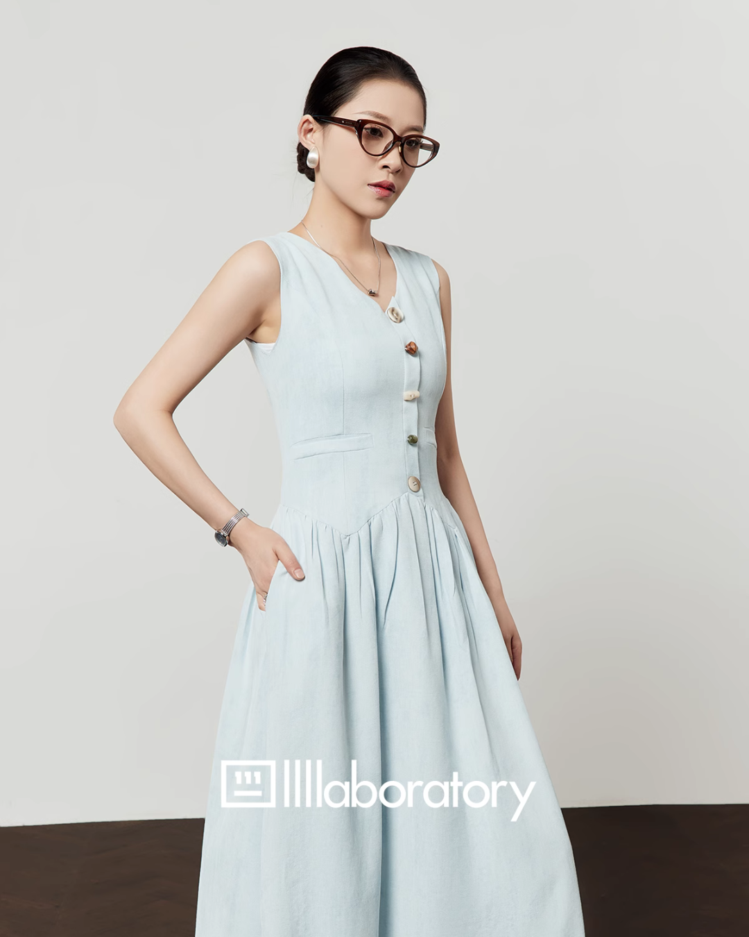 Light Blue Vest Dress LLA0446