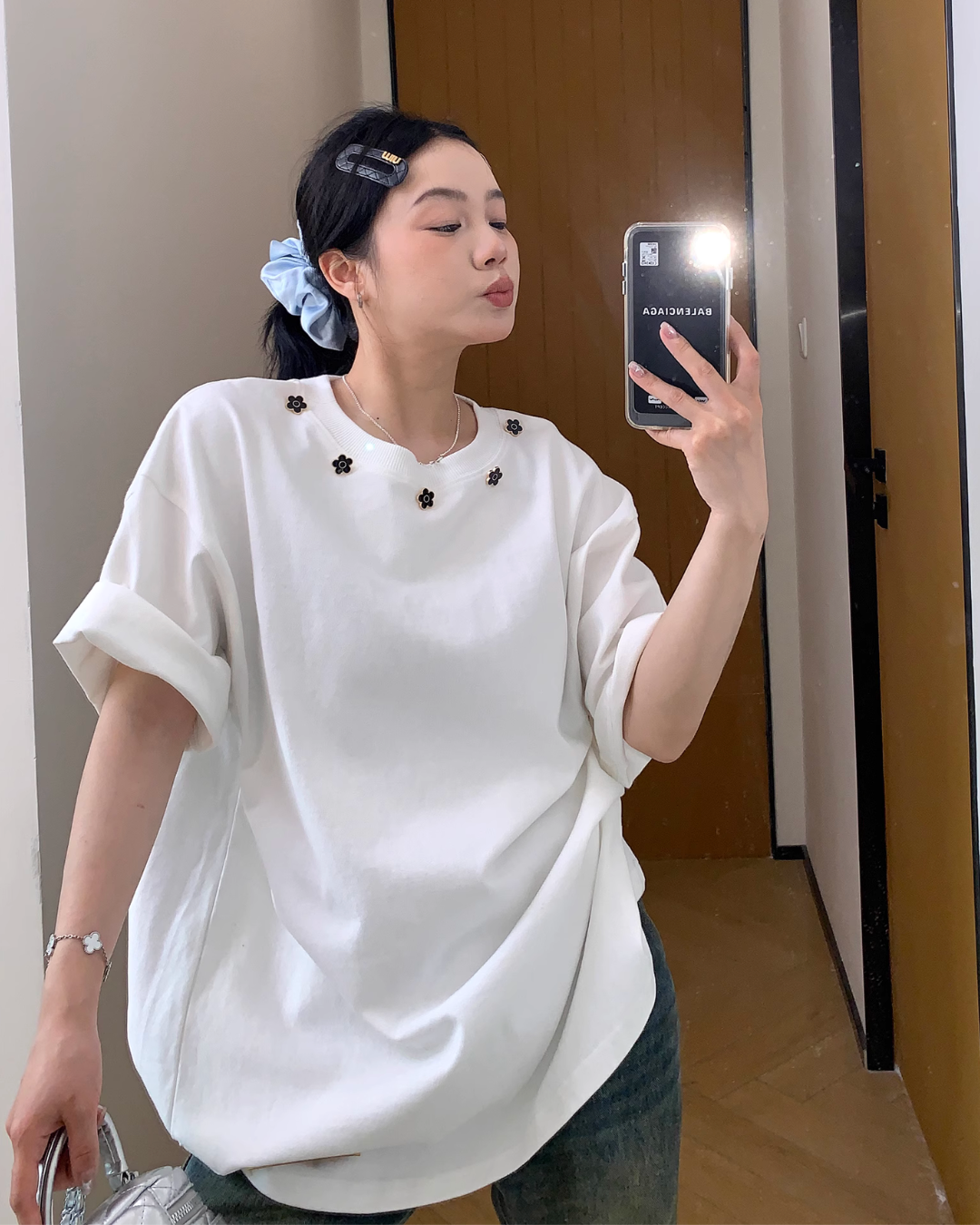 Collar Flower T-Shirt YLS0857