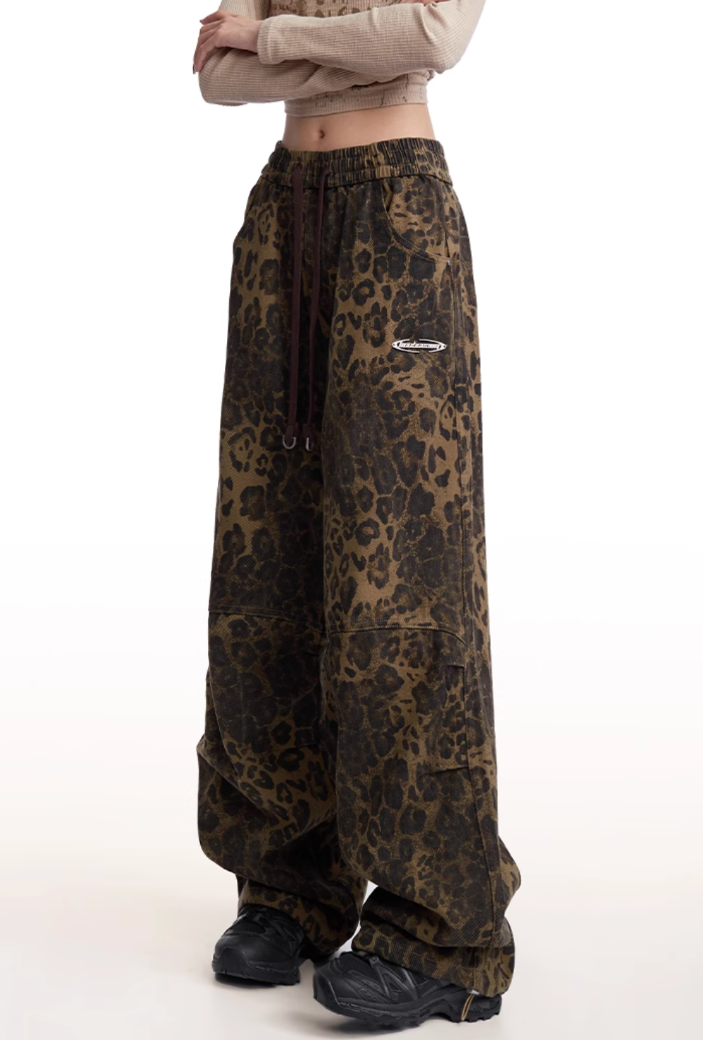 Leopard Print Banding Wide Pants RSM0001