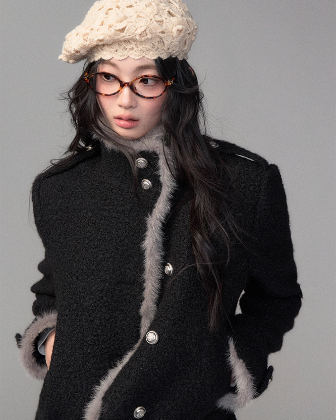 Stand Collar Wool Coat TRK0007