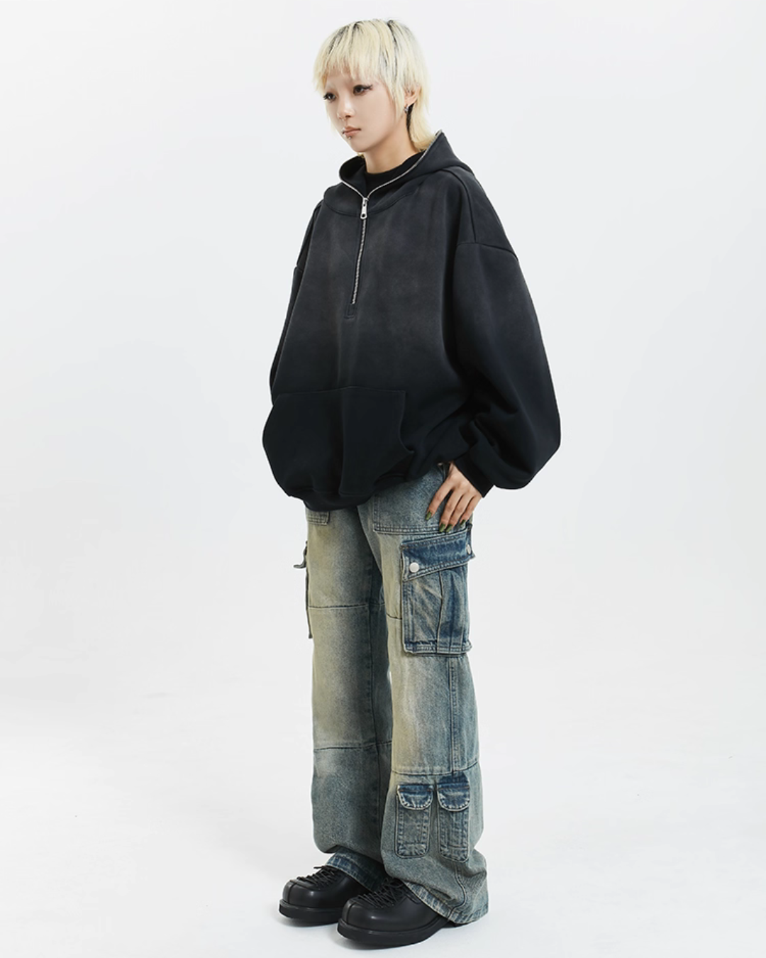 Half Zip Gradient Knit Top MCY0002