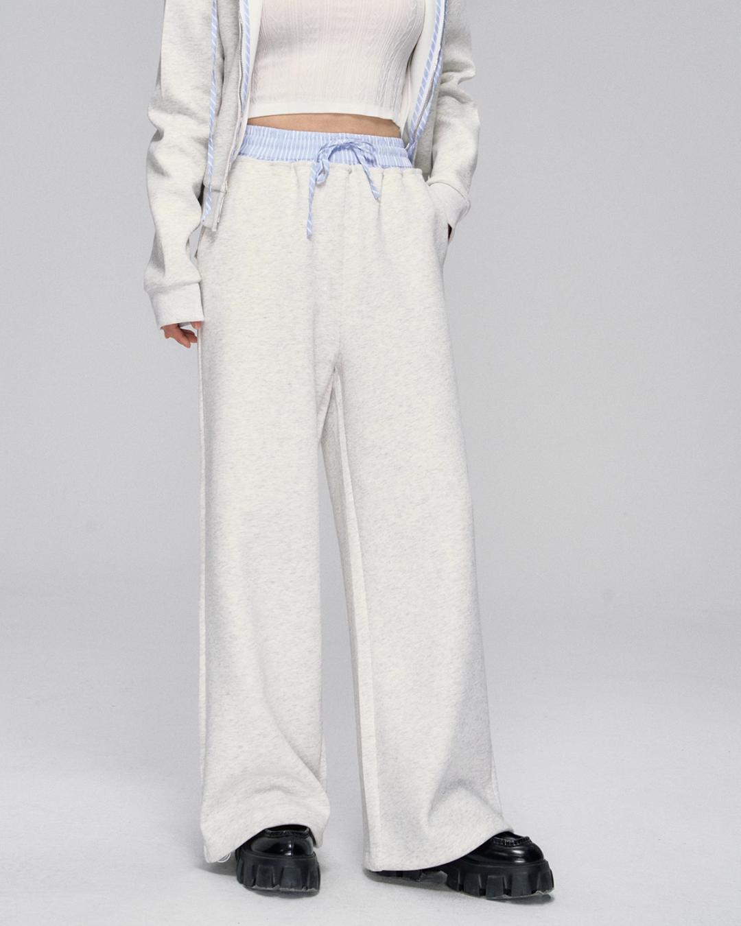 Zip Hoodie / Striped Sweatshirt / Casual Sweatpants ASG0030