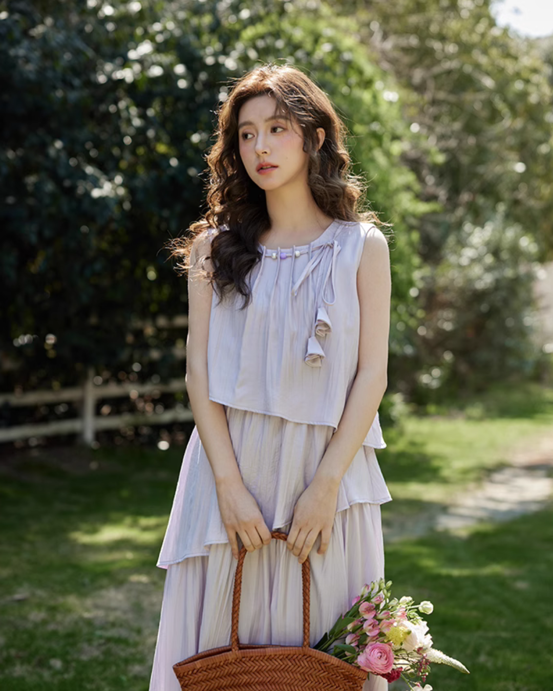 Asymmetrical Tiered Dress / Summer Knit Cardigan SMS0001