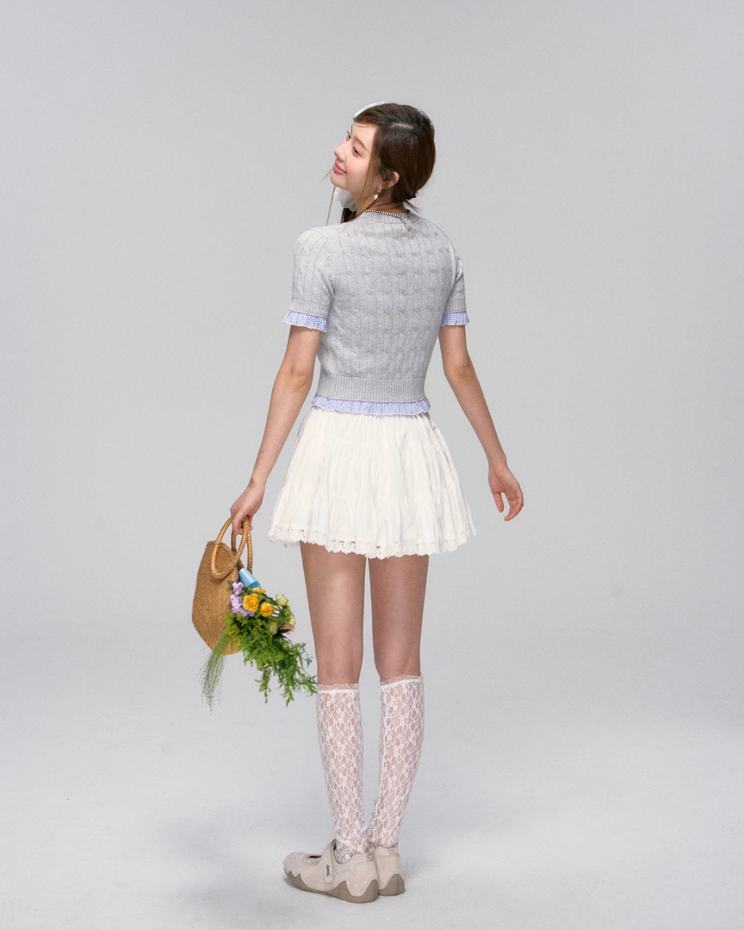 Cable Short Sleeve Knit ASG0027