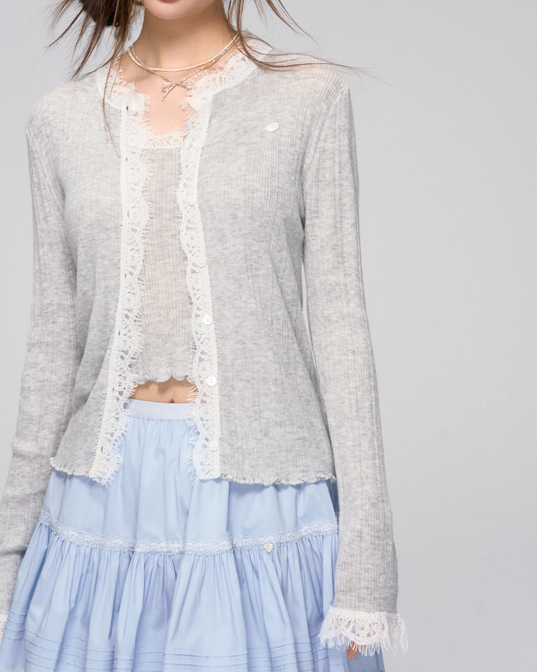 Lace Knit Cardigan / Lace Camisole ASG0031