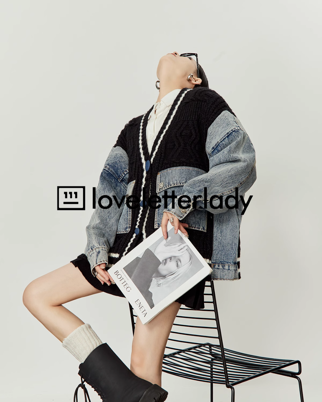 Vintage Stitched Denim Knit Jacket LLA0407