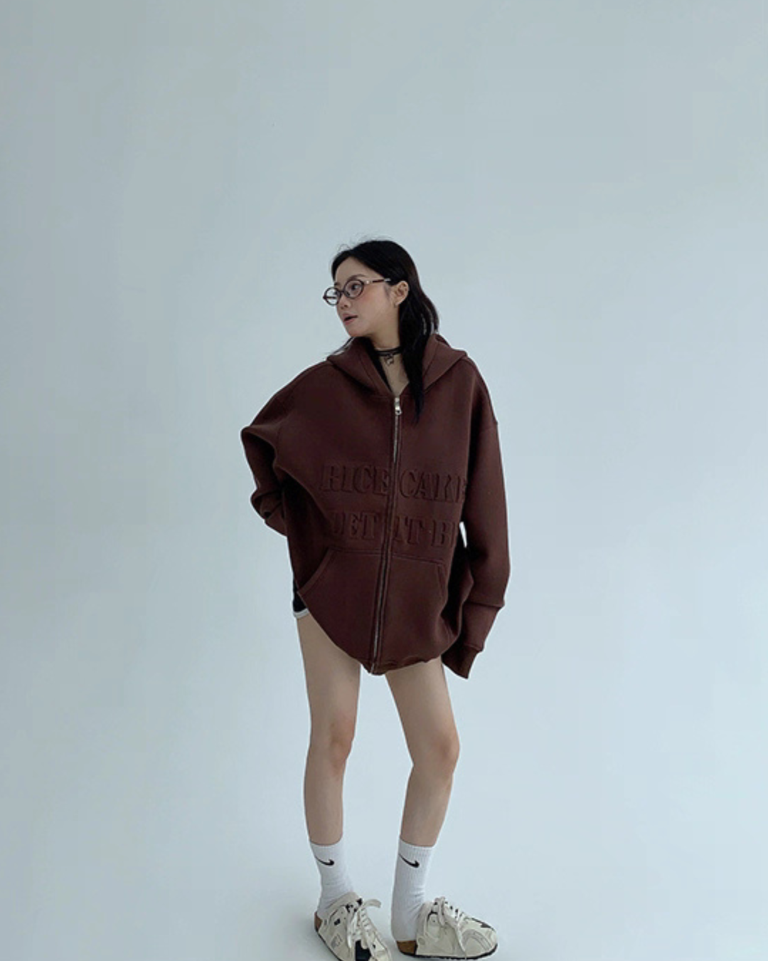 Embossed Logo Zip Hoodie YLS0910