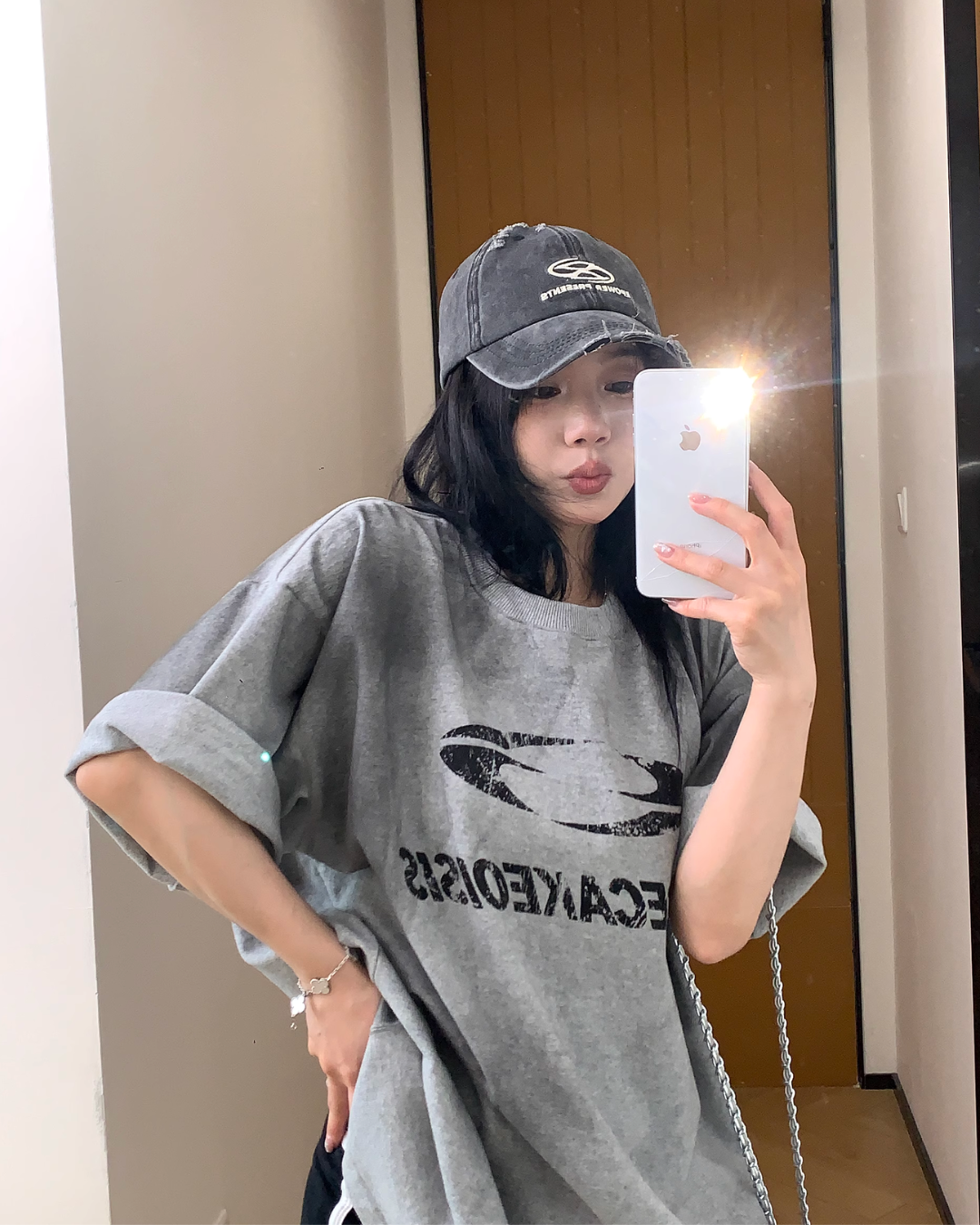 Retro Washed Vintage Print T-Shirt YLS0855
