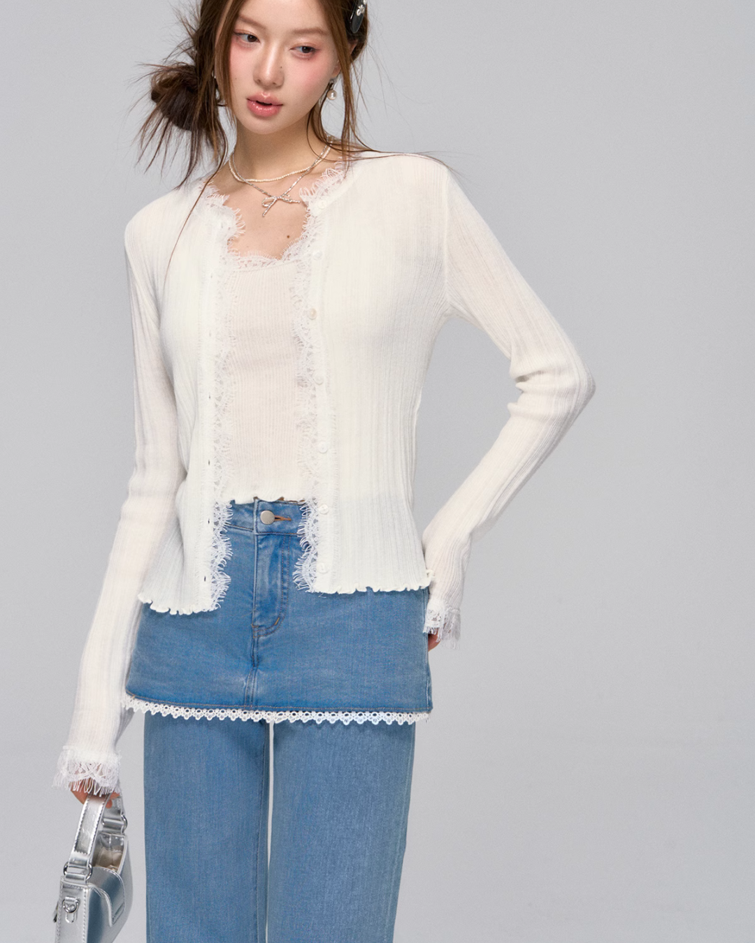 Lace Knit Cardigan / Lace Camisole ASG0031