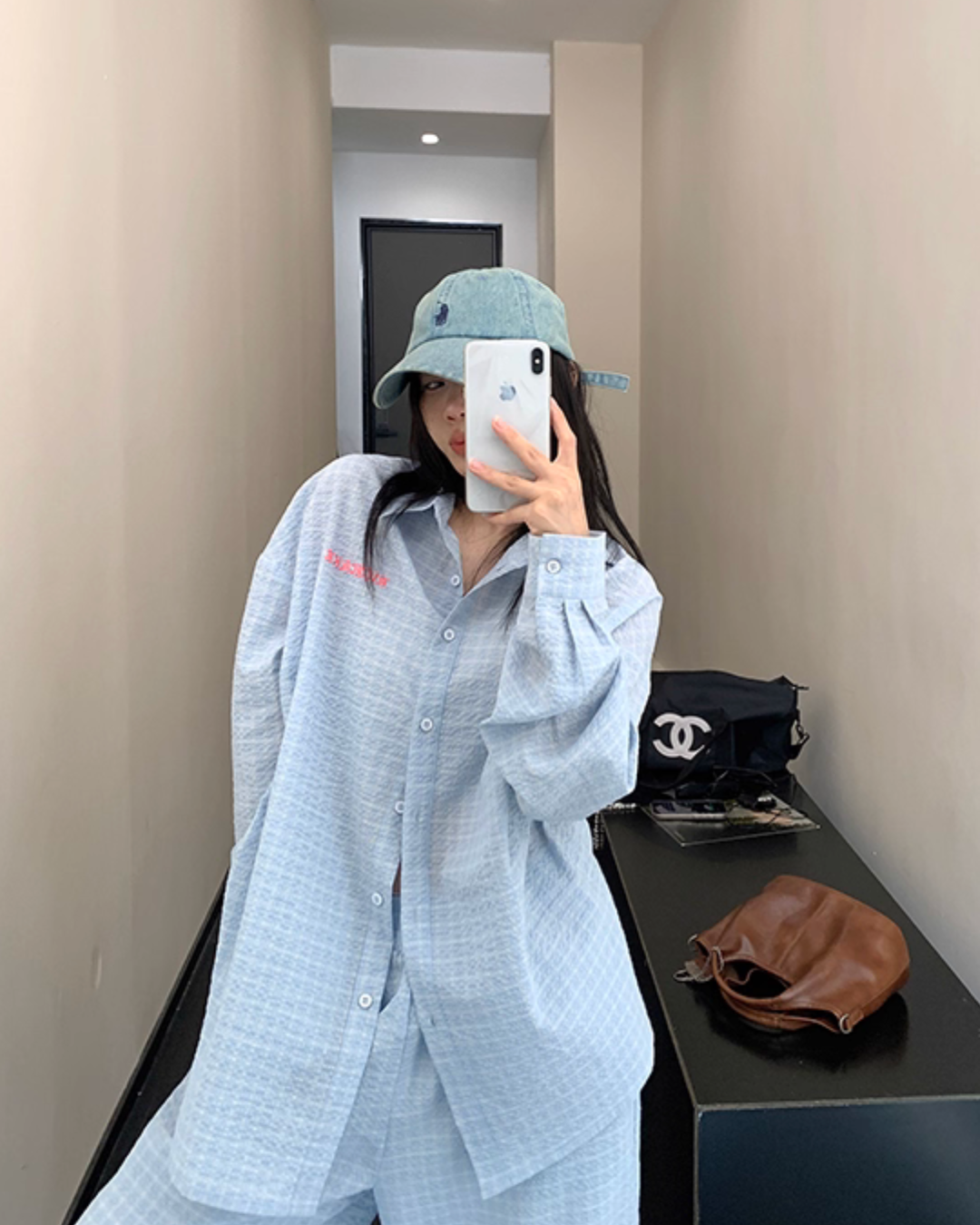 Plaid Long Sleeve Shirt / Loose Pants YLS0916