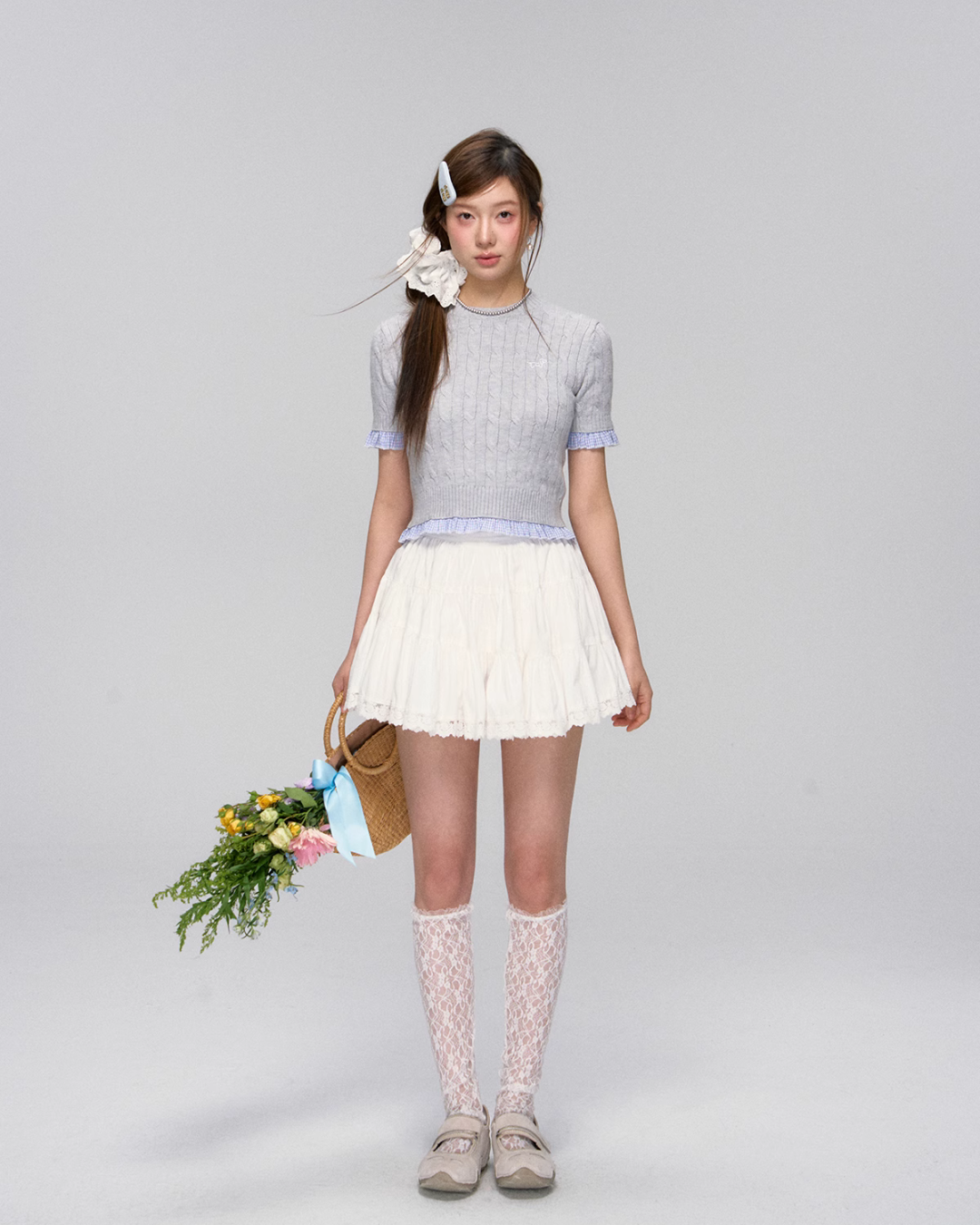 Cable Short Sleeve Knit ASG0027