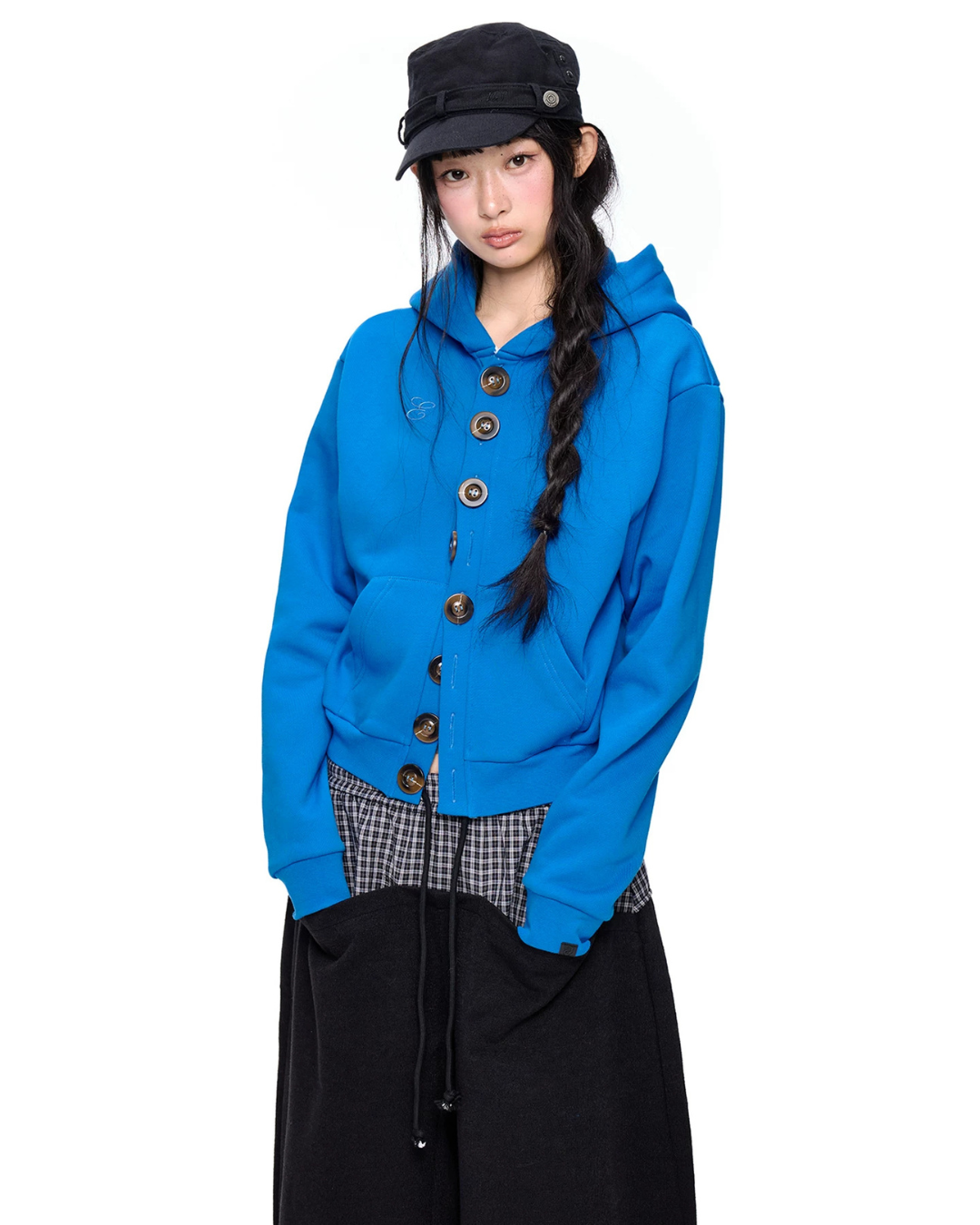 Multi-Button Short Hoodie Cardigan EZK0108