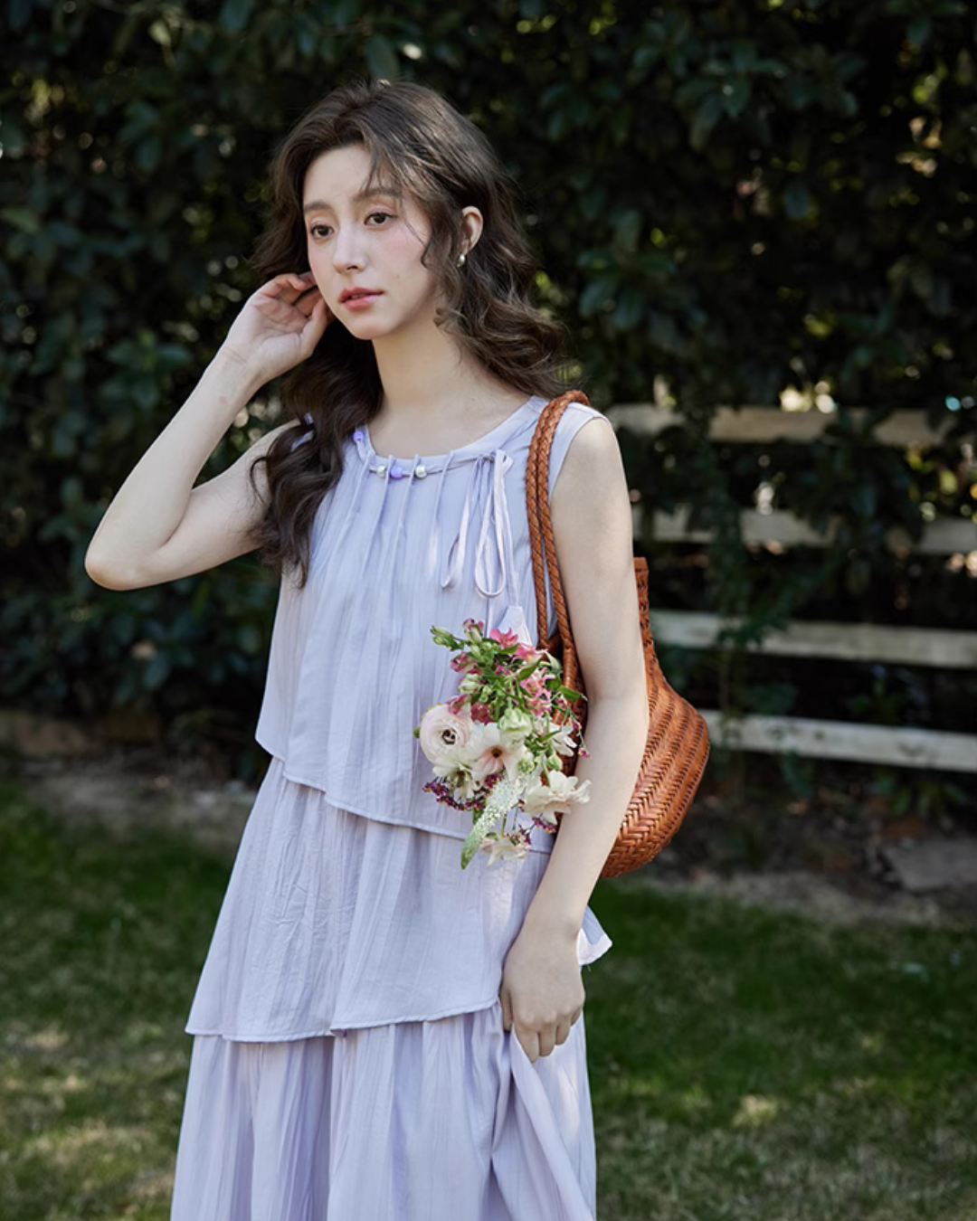 Asymmetrical Tiered Dress / Summer Knit Cardigan SMS0001