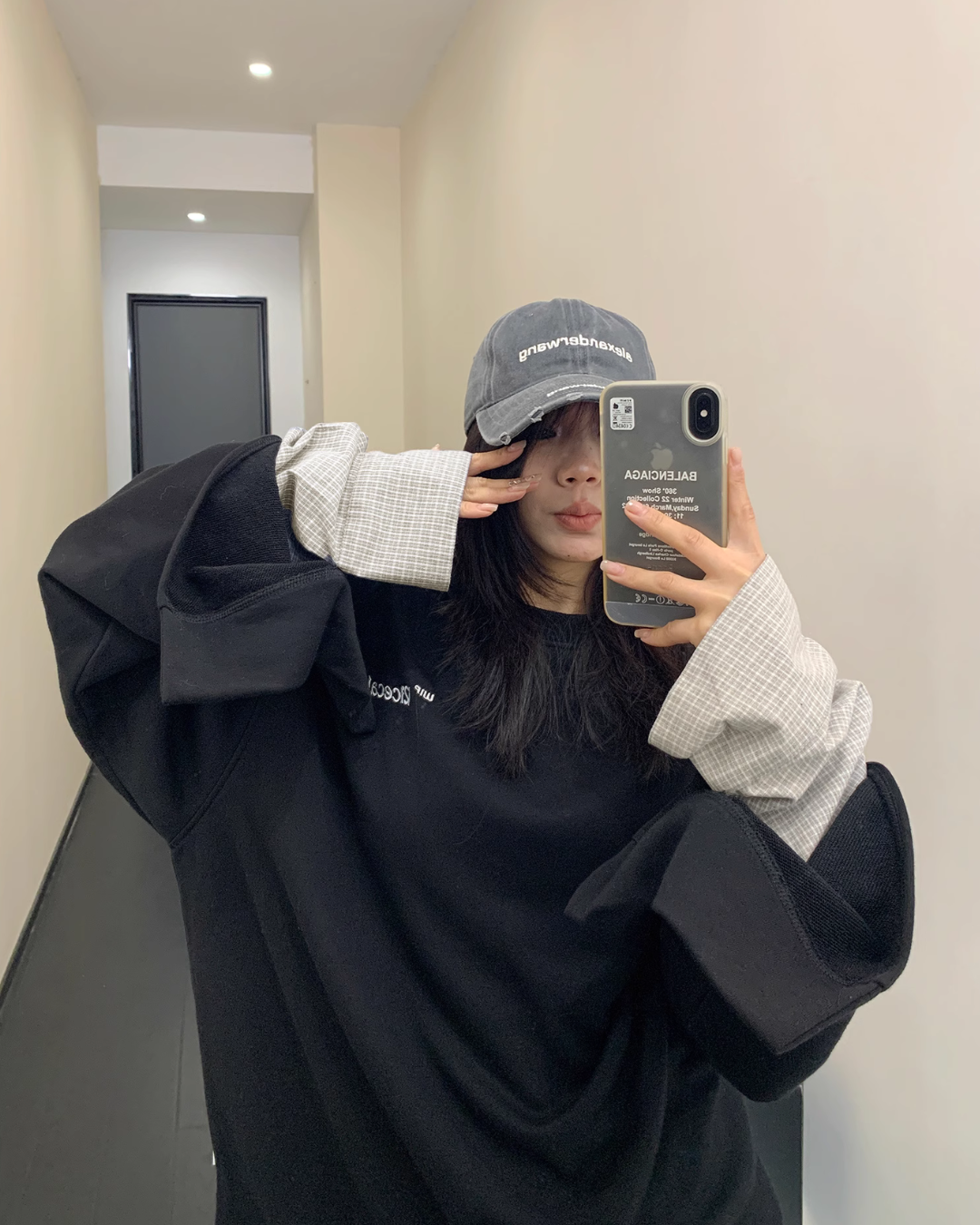 Layered Style Sweat Top YLS0797