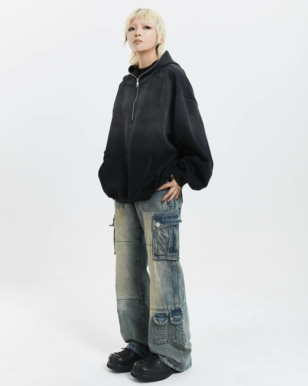Half Zip Gradient Knit Top MCY0002