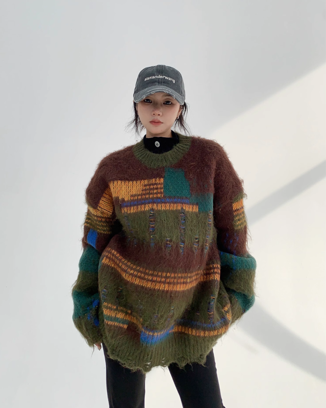 Retro Pattern Damage Knit YLS0716