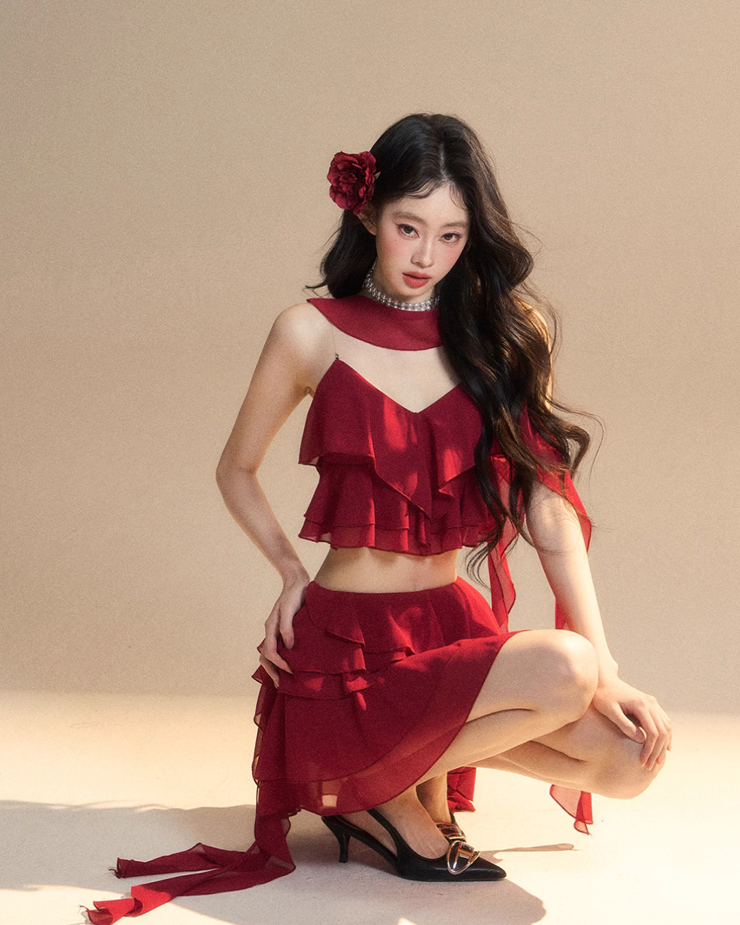 Chiffon Ruffle Tops / Chiffon Skirts LAS0019