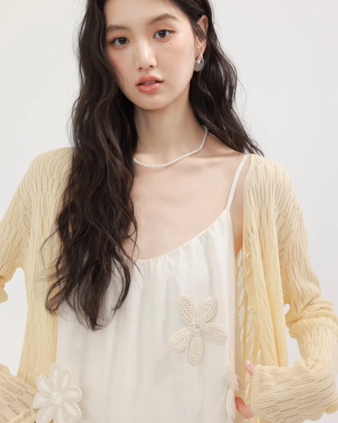 V-neck summer knit cardigan CHS0004