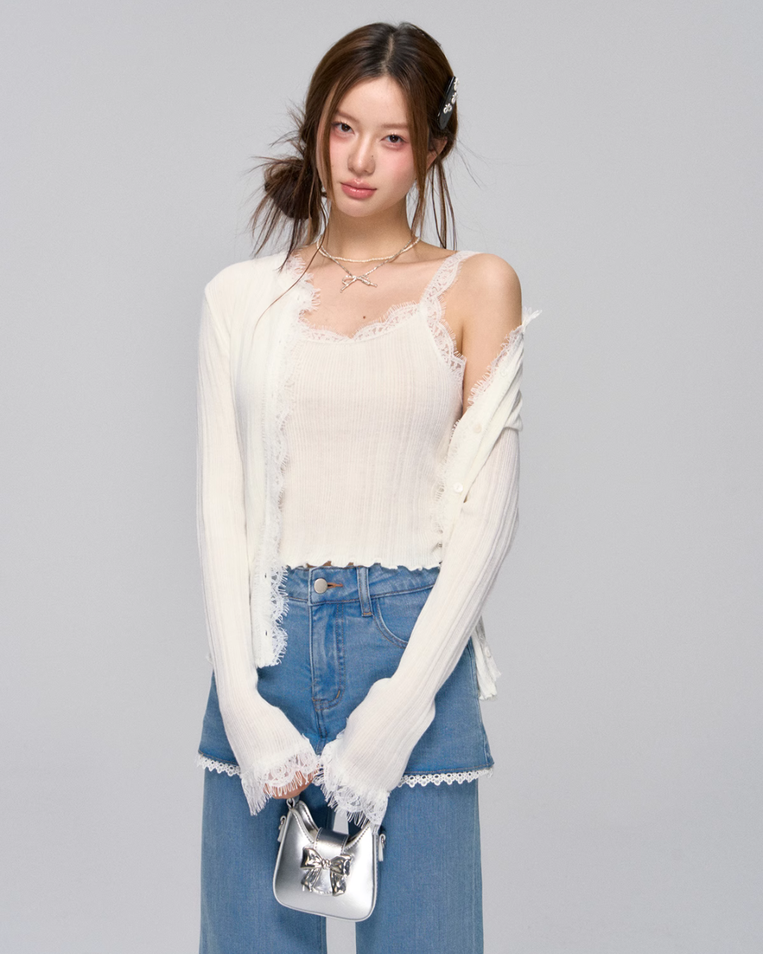 Lace Knit Cardigan / Lace Camisole ASG0031