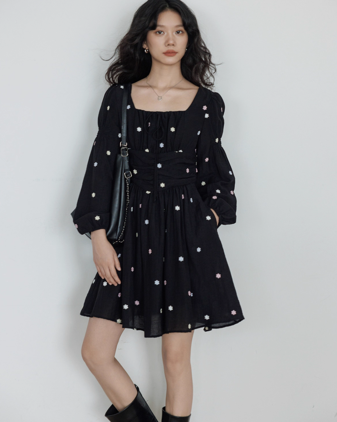 Small Floral Embroidery Dress VAS0154