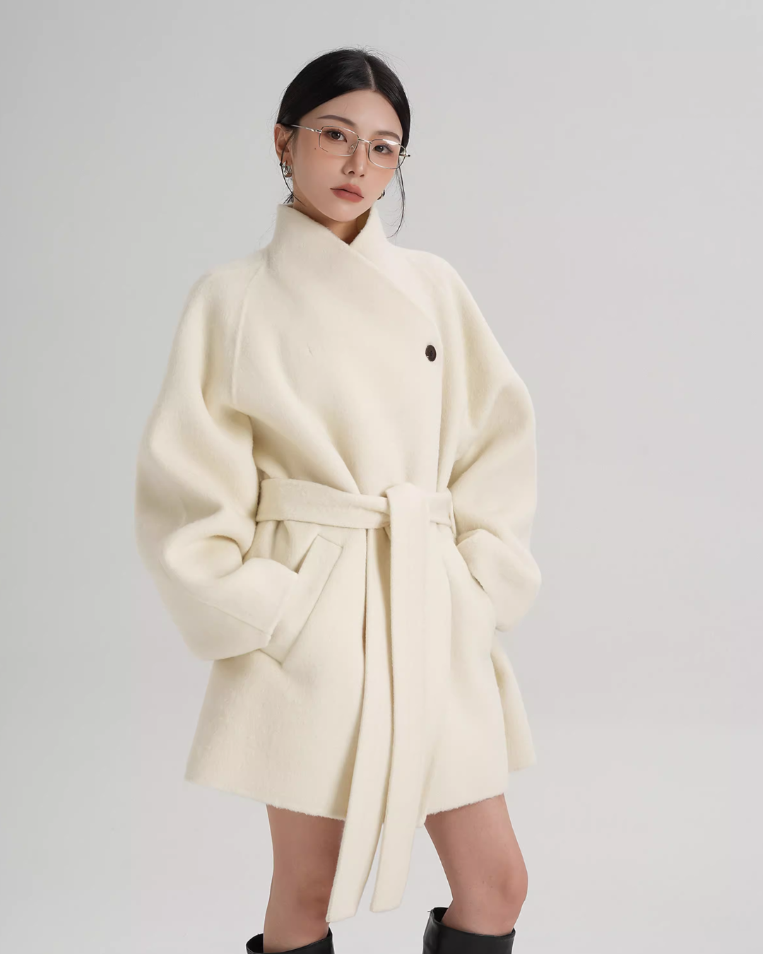 Stand Collar Mid-Length Coat SRS0355