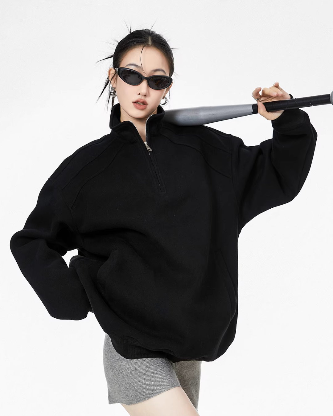 Half Zip Sweat Tops ICM0074