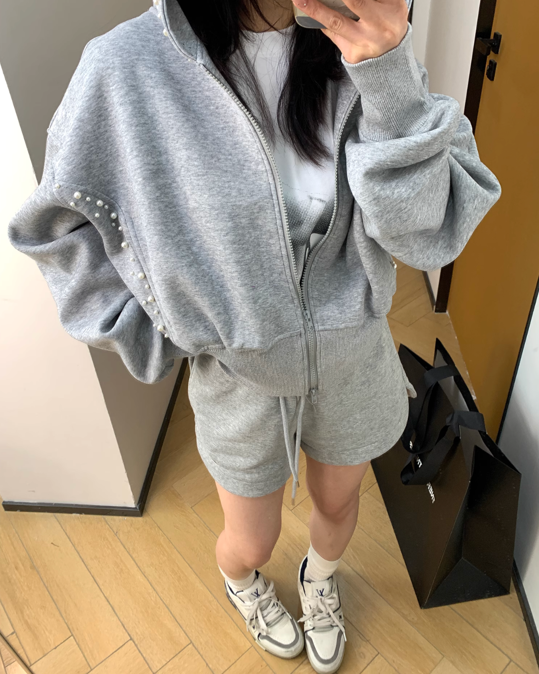 Pearl Cropped Hood Jacket YLS0832