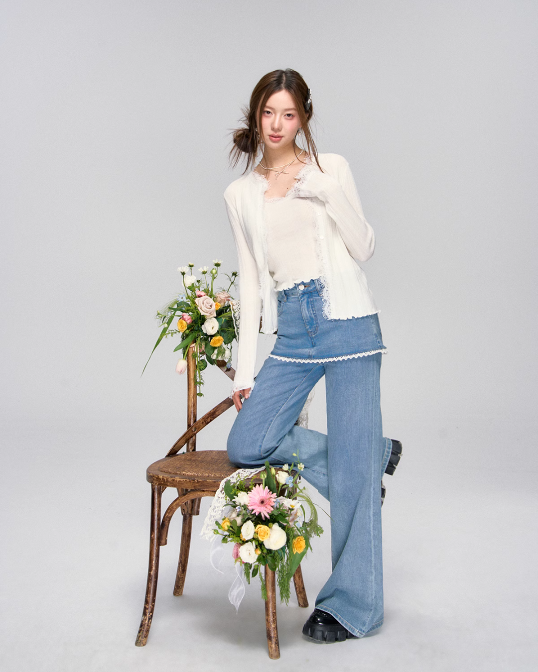 Lace Knit Cardigan / Lace Camisole ASG0031