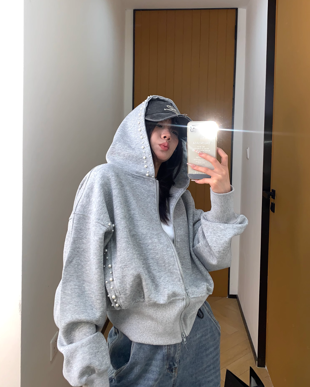 Pearl Cropped Hood Jacket YLS0832