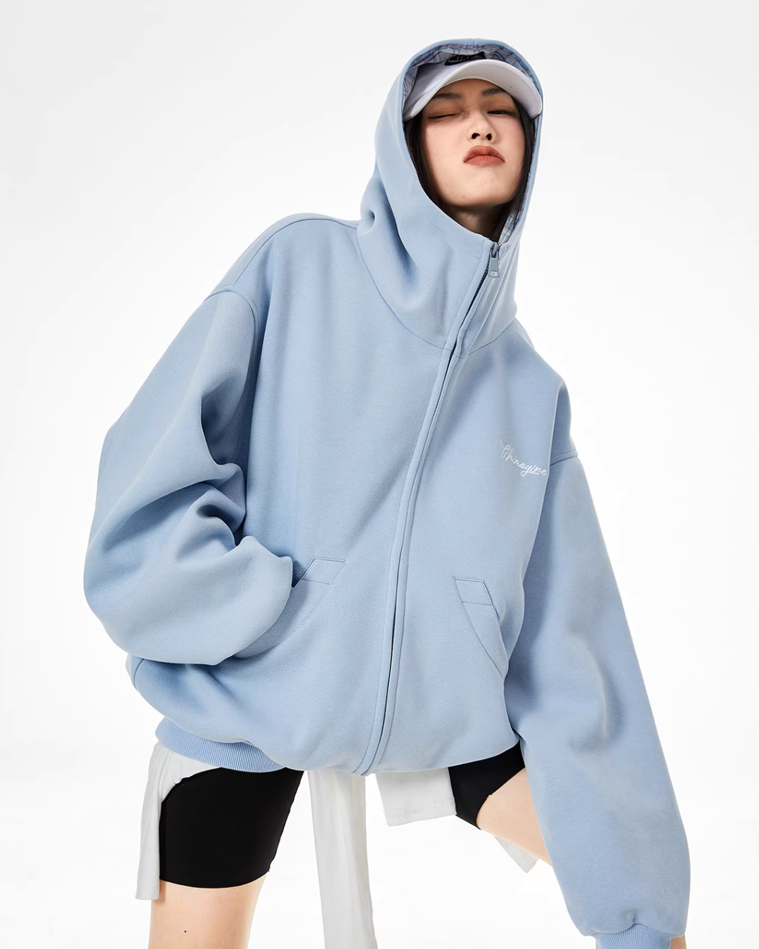 Retro Plaid Stitched Zip Hoodie ICM0069