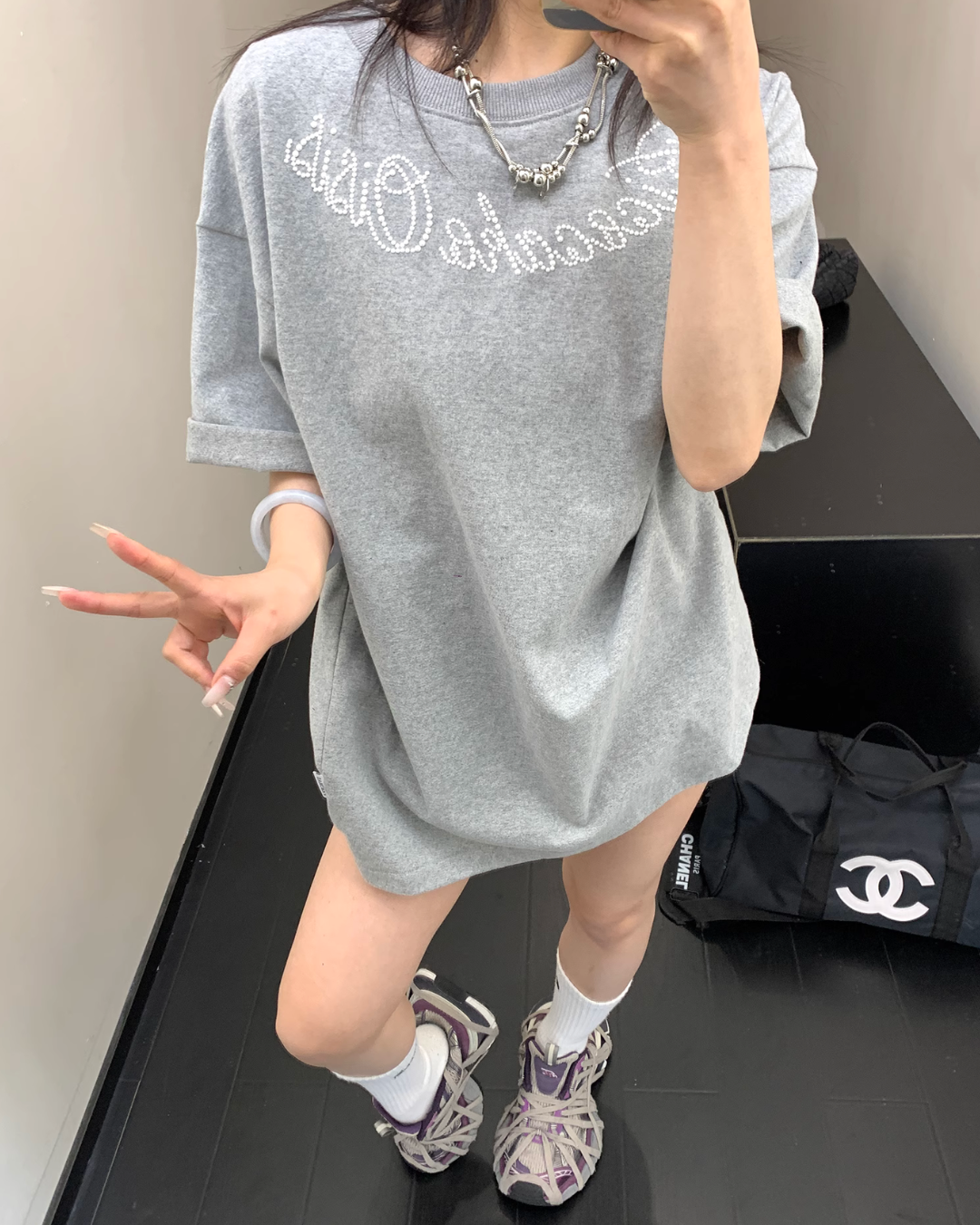 Pearl logo short sleeve T-shirt YLS0837