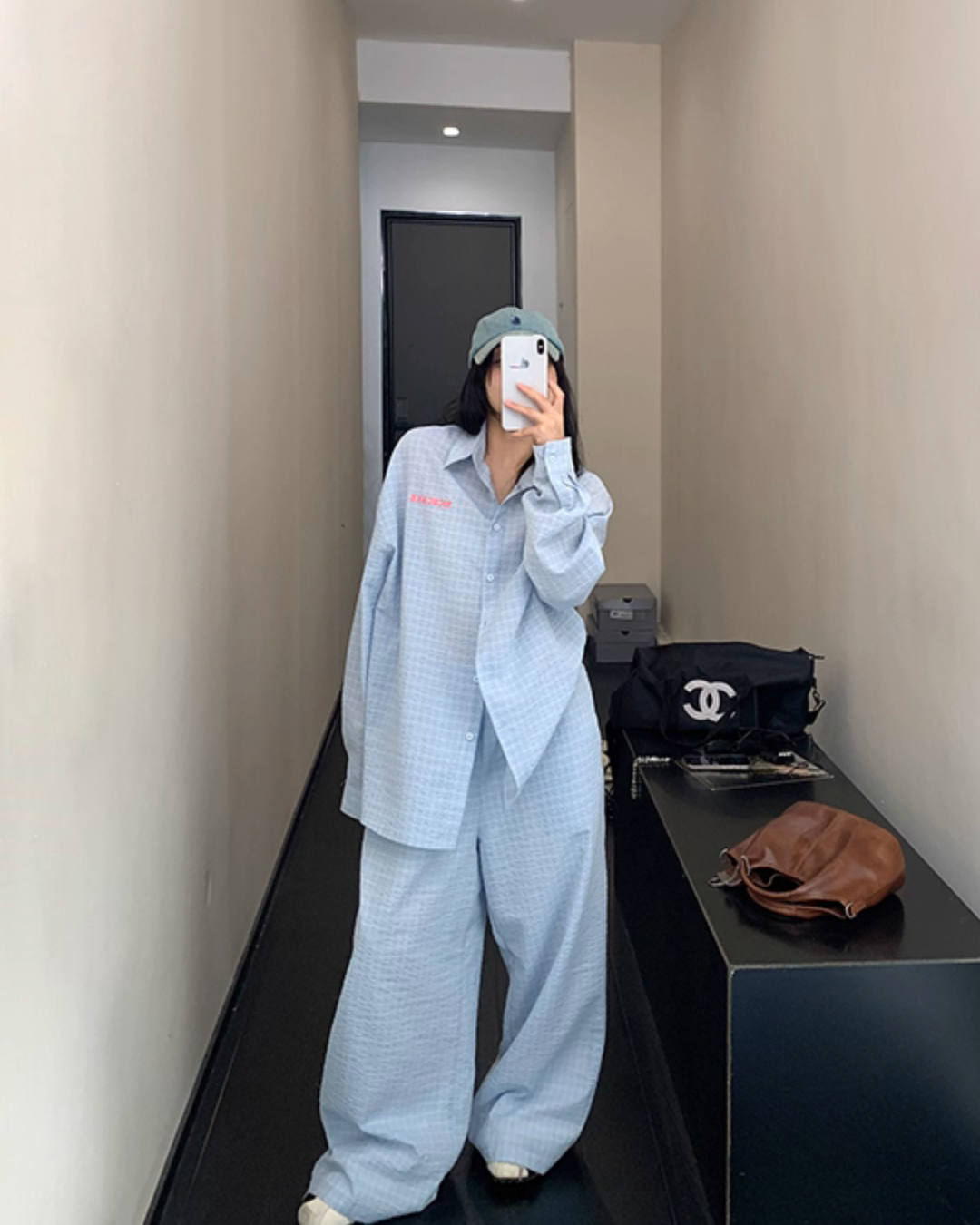 Plaid Long Sleeve Shirt / Loose Pants YLS0916