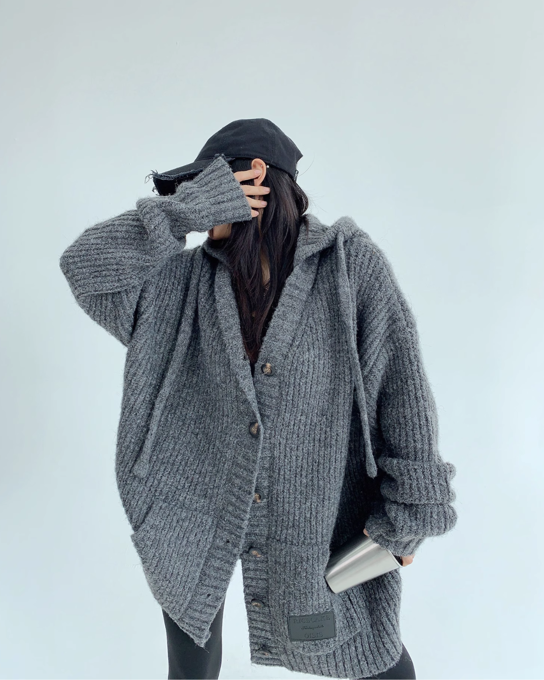 Hooded Knit Cardigan YLS0488