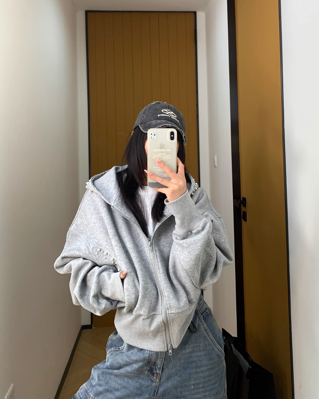 Pearl Cropped Hood Jacket YLS0832