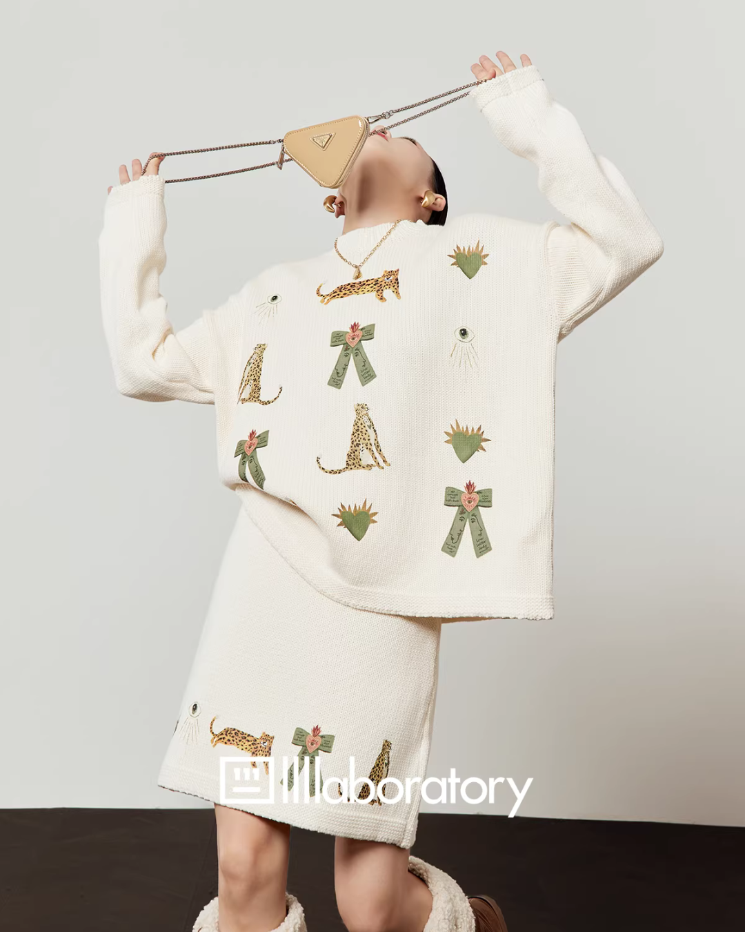 Tiger Heart Patch Knit & Skirt LLA0585