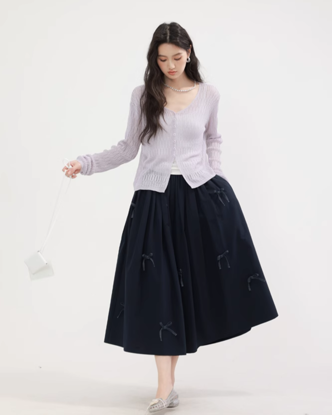 V-neck summer knit cardigan CHS0004
