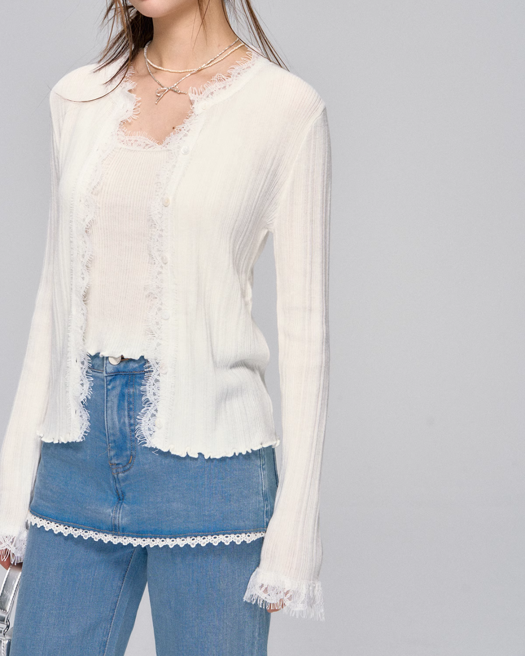 Lace Knit Cardigan / Lace Camisole ASG0031