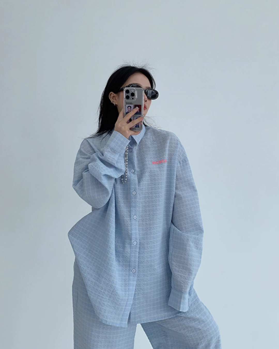 Plaid Long Sleeve Shirt / Loose Pants YLS0916