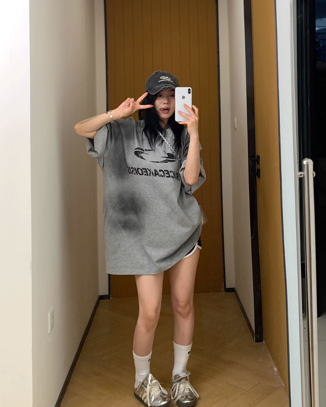 Retro Washed Vintage Print T-Shirt YLS0855
