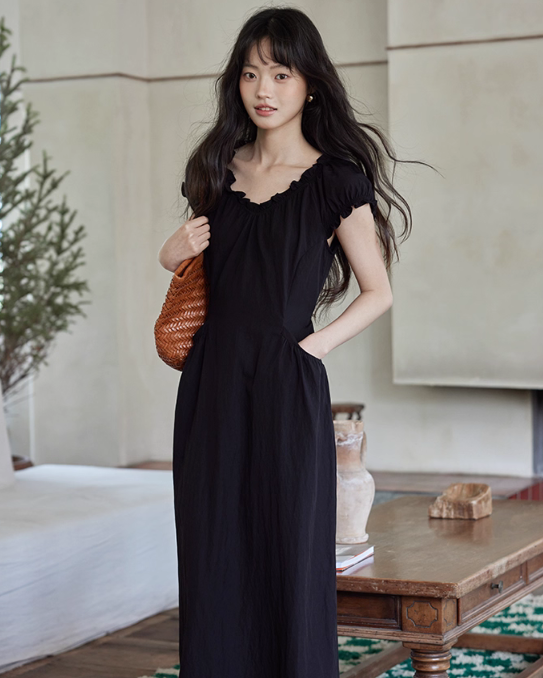 Puff Sleeve Long Dress SMS0023