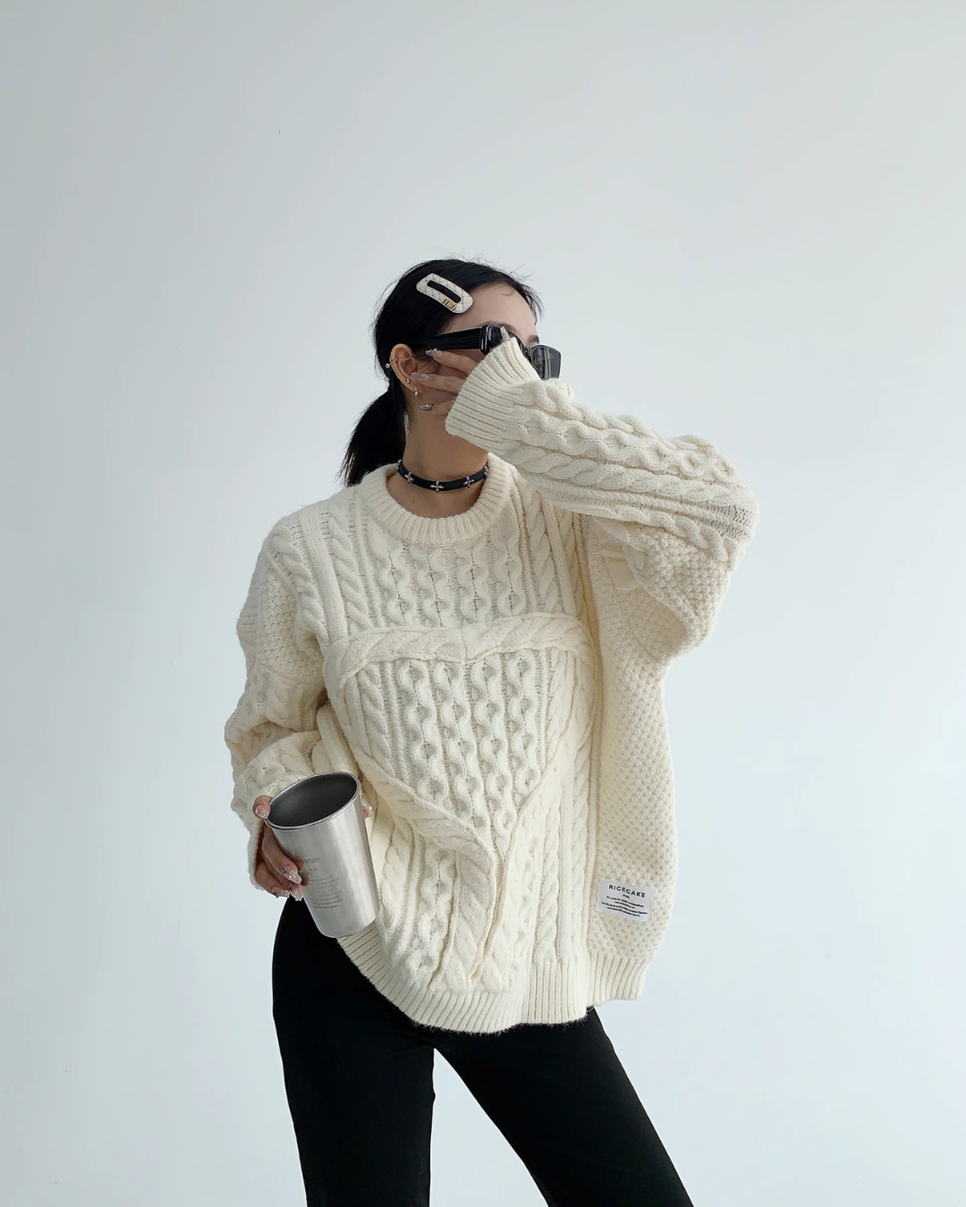 Cable Design Crew Neck Knit YLS0528