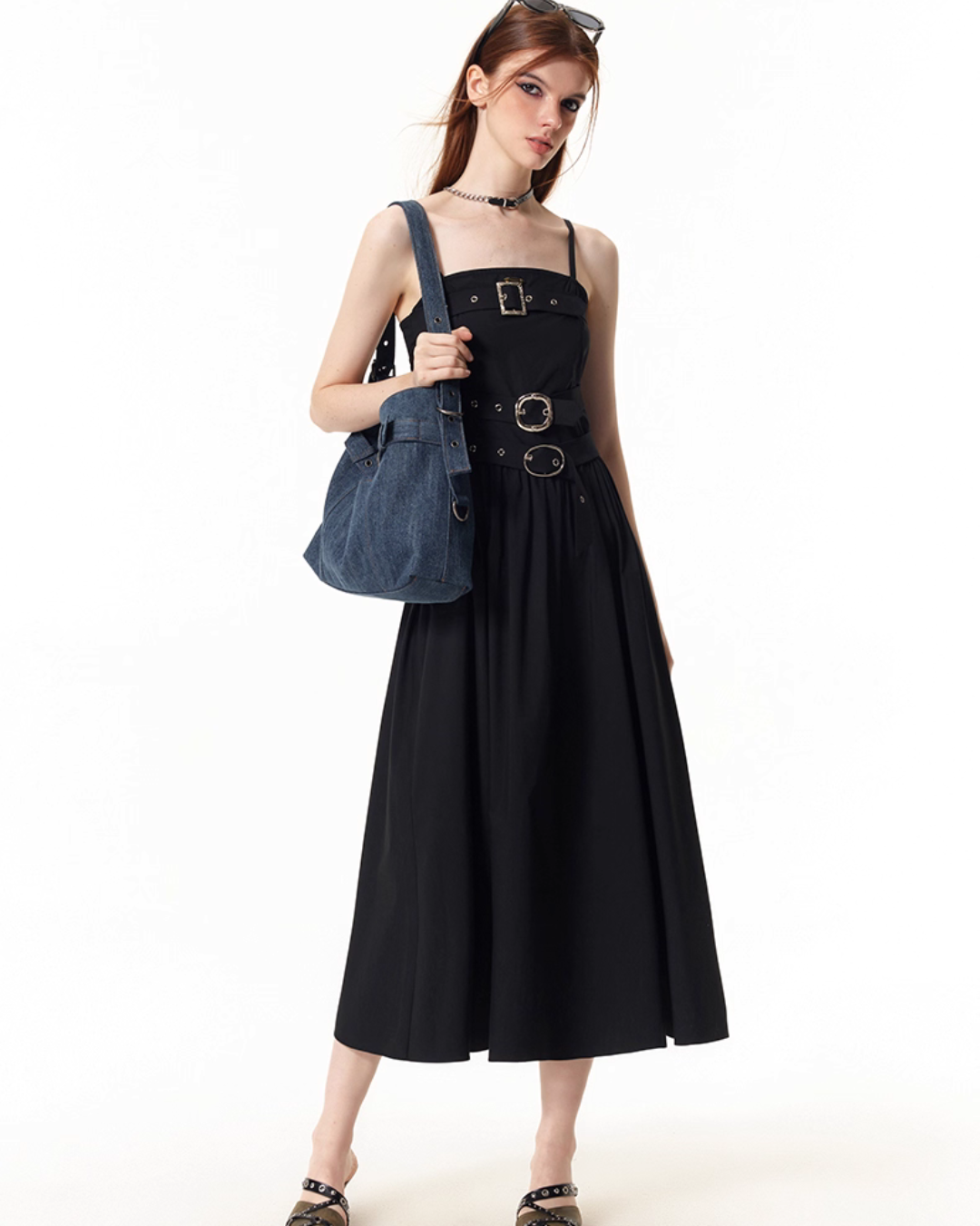 Belt Denim Fabric Shoulder Bag VSE0068