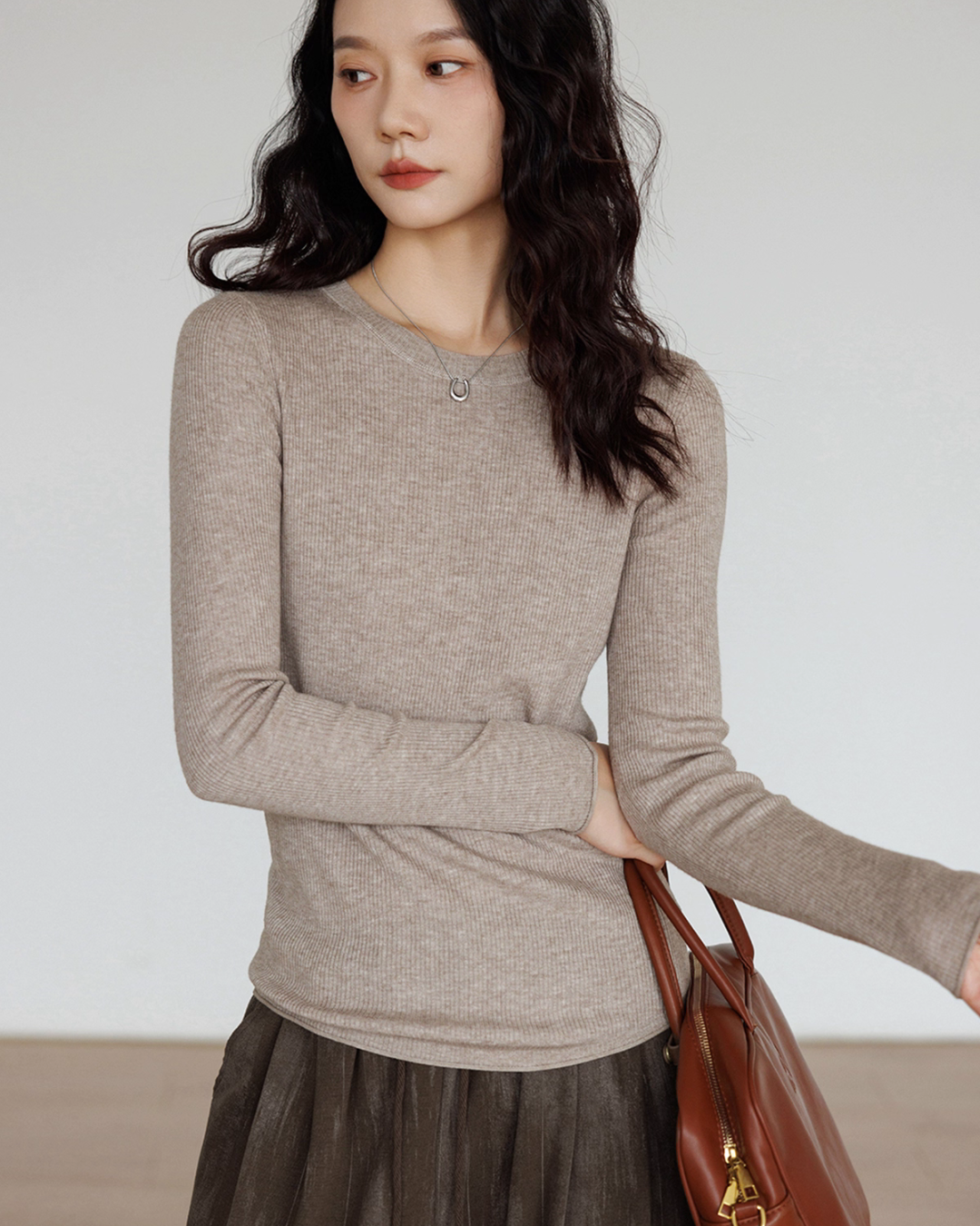 Round Neck Tight Long Sleeve Top VAS0138