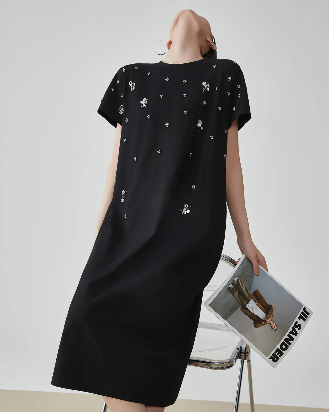 Bijou Flower Embroidery T-Shirt Dress FER0200