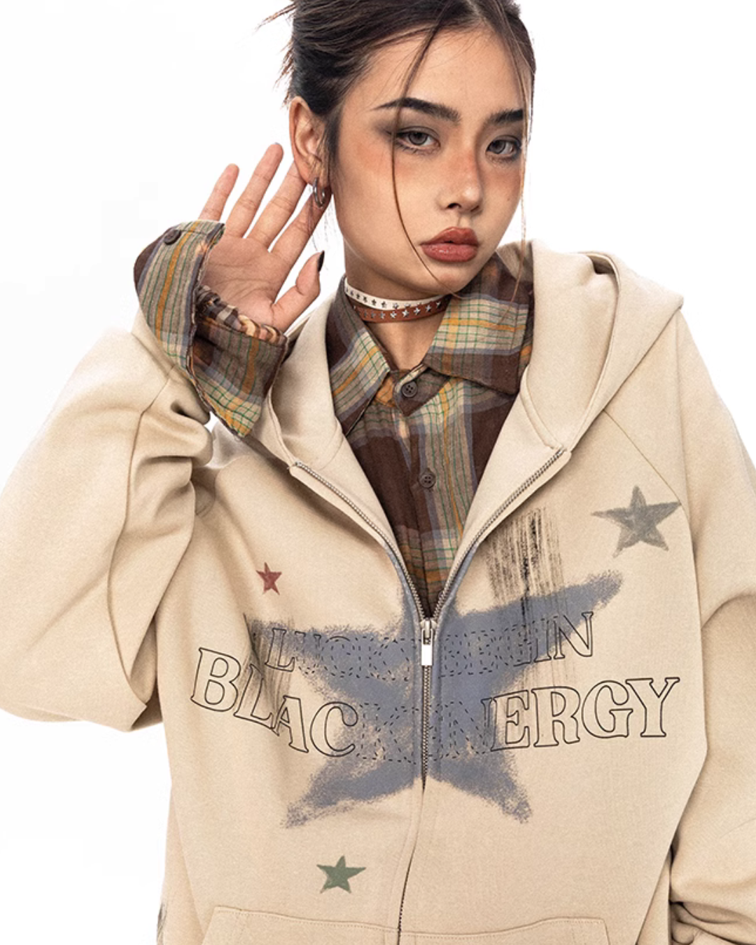 Painted Star Zip Hoodie BLB0009