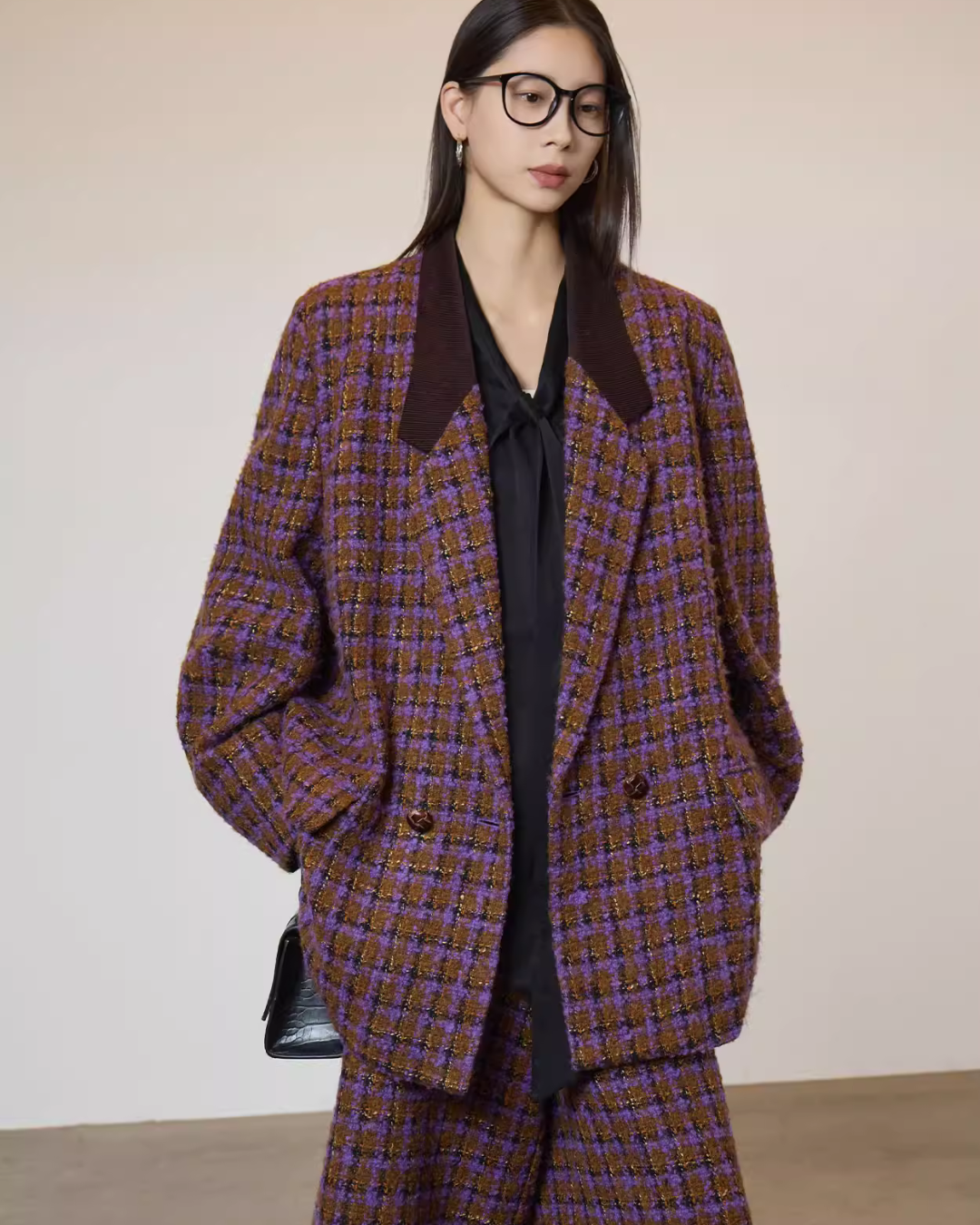 Tweed Plaid Blazer / Half Pants SUY0018